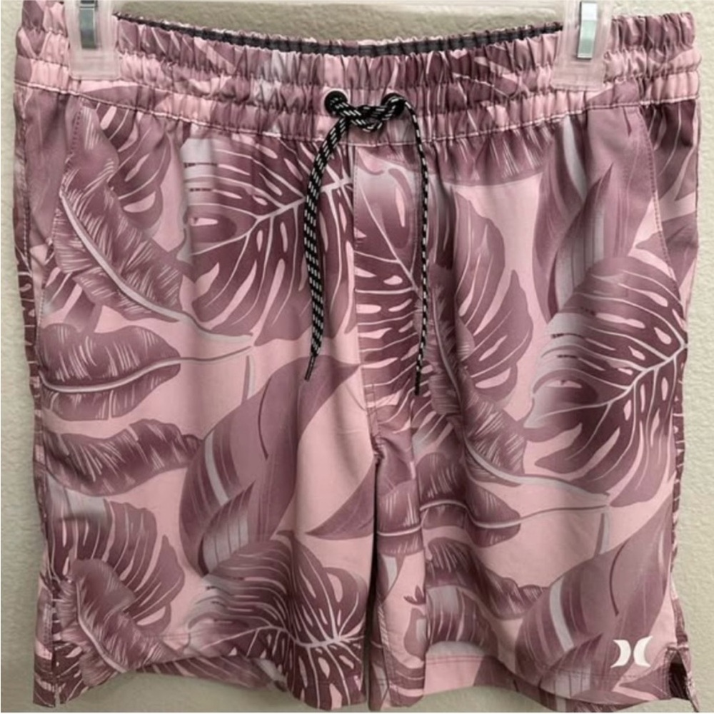 Hurley Gray and Pink Tropical Swim Shorts
